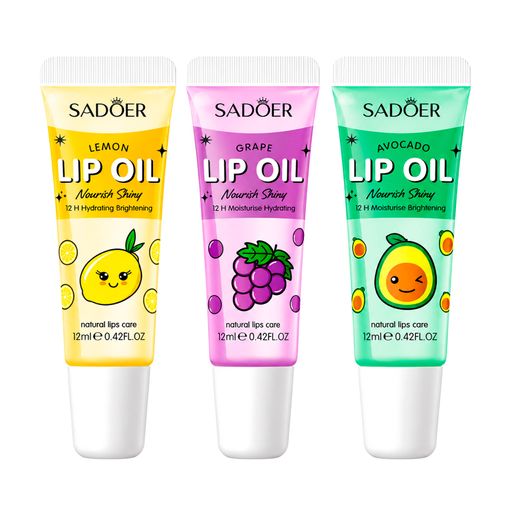 Набір олійок для губ Sadoer Nourish Shiny Lip Oil Set, 3*12 мл