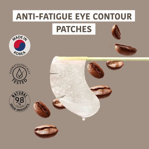 Патчі для шкіри навколо очей Iroha Nature Caffeine + Vitamin C Anti-Fatigue Eye Contour Patches проти втоми, з кофеїном та вітаміном С, 2 шт