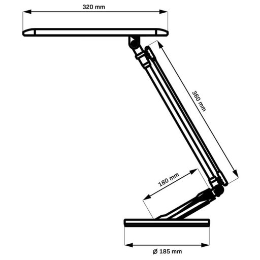 Настільна лампа Polux Optimum 32x18.5x45 см Чорний (Pol324993) (2060168)