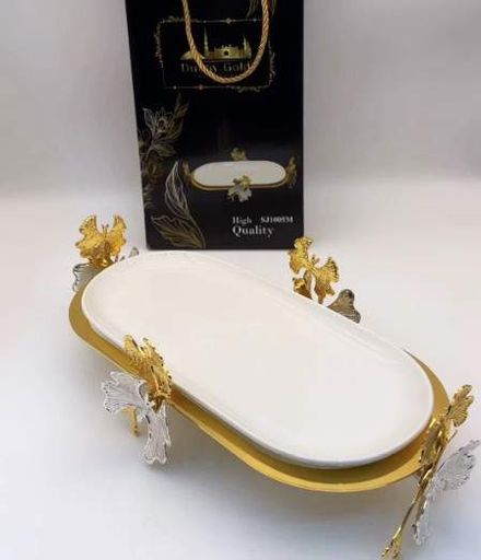 Подставка для сервировки тортница 4423 Овальная Большая 40х19 см из керамики подача десертов фруктов (2060528)