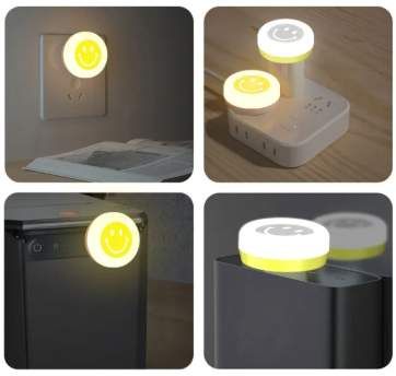 Портативный USB LED ночник Смайлик мини лампа 5V ночник от повербанка компактный светильник 2 шт (2060576)