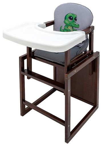 Стульчик-трансформер Babyroom Пеппи серый графит для кормления и игр регулируемые ремни безопасности легкий (2060667)