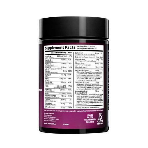 Мультивітаміни для жінок Elicore Labs Women's Multivitamin, 60 вегакапсул (2060778)