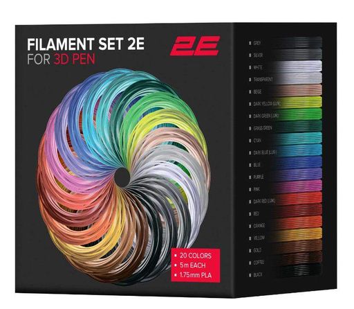 Стержні для 3D-ручки 2E PLA 1.75 мм 20 шт 5 м iz16643 (2061059)