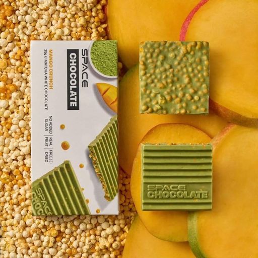 Блок белого шоколада с матча Spacefood Space Chocolate Mango Crunch, 10*25грамм - Манго-маракуйя (2061894)