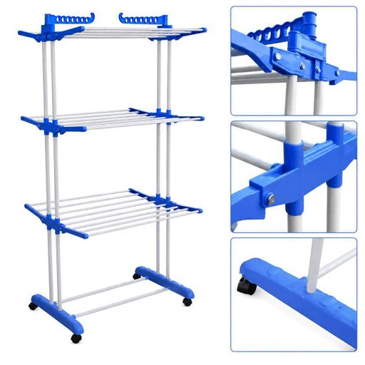 Універсальна складна сушарка для білизни No Brand 3 Tiers Garment rack біла (1756374679) (2061923)