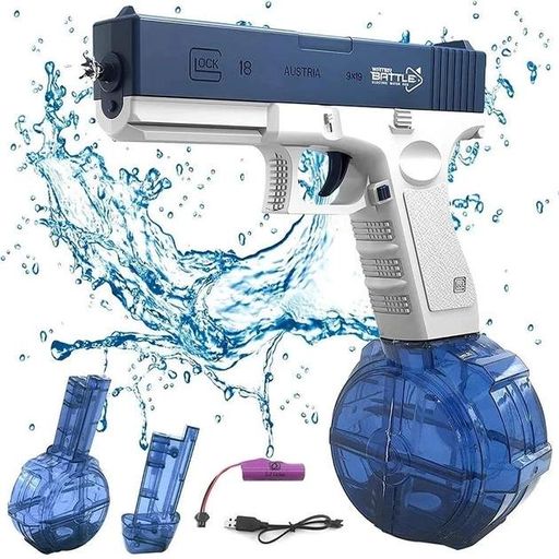 Водяний пістолет Ukboo Water Gun Glock 2 обойми Синьо-білий (LK-1-B) (2062102)