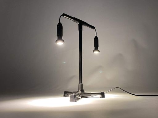 Настольная лампа Black Tandem - двойной металлический дизайнерский LED светильник с направленными лампами черн (2062340)