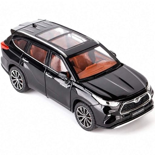 Металлический внедорожник Toyota Highlander Hybrid 1:24 инерционная машинка для детей, свет звук, открываются 4 двери (2063262)