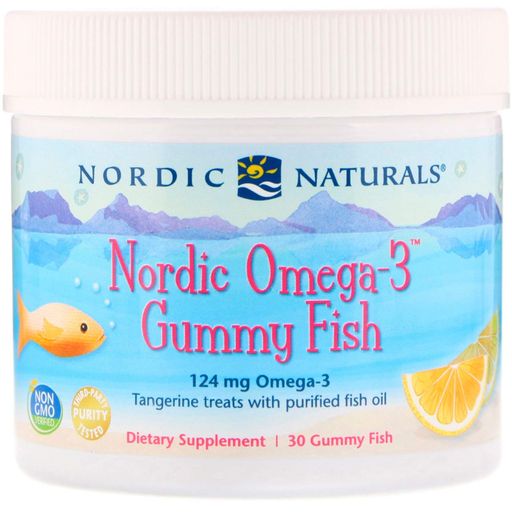 Риб'ячий жир для дітей (мандарин), Omega-3 Gummy Fish, 124 мг, 30 желе Nordic Naturals vit0001938 (2063698)