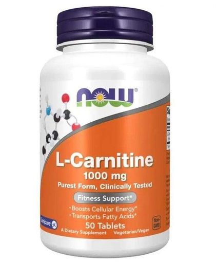 L-карнітин, L-Carnitine, 1000 мг, 50 таблеток Now Foods vit0001963 (2063711)