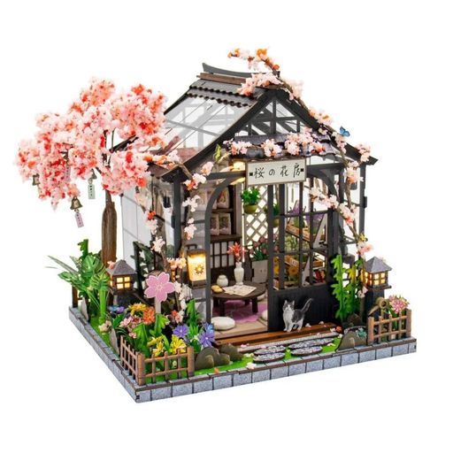 Румбокс Весняна теплиця з сакурою Інтер'єрний конструктор Sakura Greenhouse DIY Miniature House Kit M-2621 (2063905)