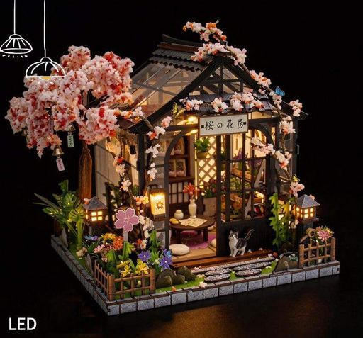 Румбокс Весняна теплиця з сакурою Інтер'єрний конструктор Sakura Greenhouse DIY Miniature House Kit M-2621 (2063905)