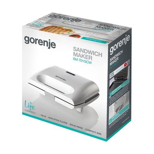 Сендвичмейкер Gorenje белый (SM701GCW)