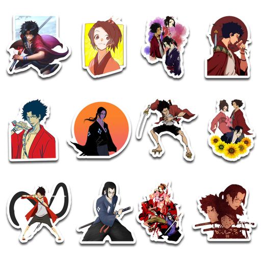 Стикерпак Набор наклеек GeekLand Самурай Чамплу Samurai Champloo 45 штук SP SH 01 (2064306)