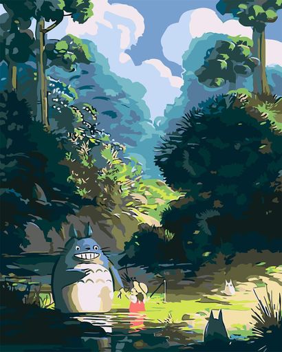 Картина за номерами Міядзакі Мій сусід Тоторо Miyazaki My Neighbor Totoro 40х50 см PN M MNT (2064435)