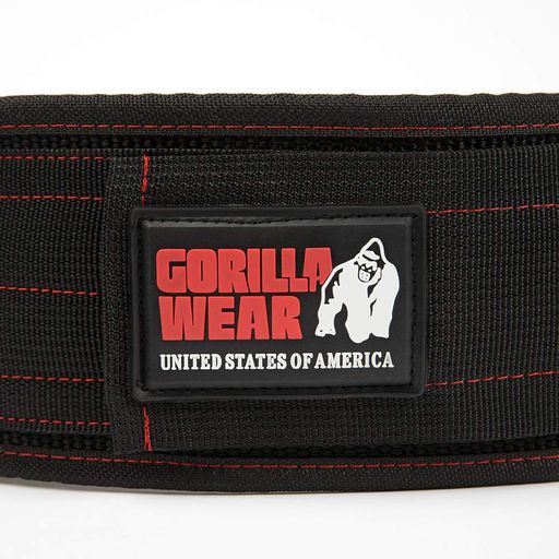 Пояс Nylon Lifting Belt Gorilla Wear S/M Чорно-червоний (34369007) (2064763)
