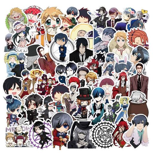 Стікерпак Темний дворецький Набір наклейок GeekLand Black Butler 50 штук (2064893)