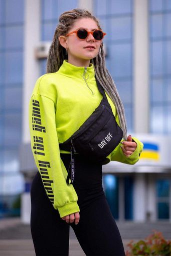 Жіноча Сумка Бананка Барсетка Через Плече Without з Принтом DayOff Black (2072456)