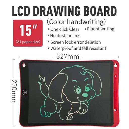 Кольоровий графічний планшет для малювання Psheko Writing Tablet 15" Red (R050955) (2072703)