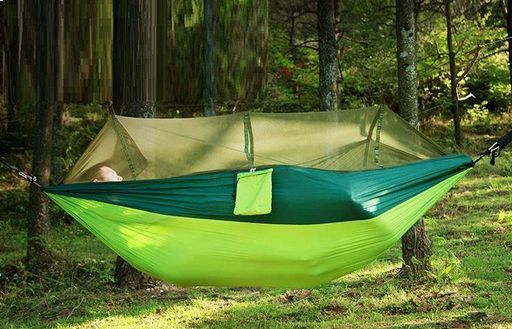 Гамак туристический с москитной сеткой двухместный подвесной iCamp 260x140 см  зеленый (R051059) (2072706)