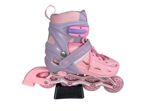 Ролики дитячі розсувні LBX301 Pink Violet світні колеса ABEC-7 регулювання 34-38 з гальмом (2073533)
