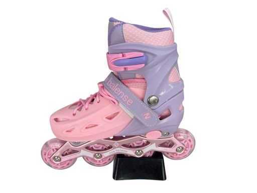 Ролики дитячі розсувні LBX301 Pink Violet світні колеса ABEC-7 регулювання 34-38 з гальмом (2073533)