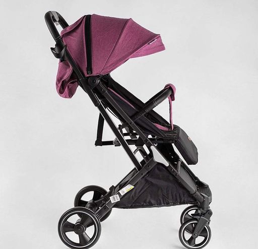 Прогулянкова дитяча коляска JOY Comfort L-30201 (фіолетова) зі сталевою рамою, футкавером та підсклянником (2073552)