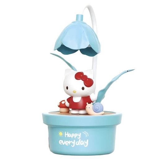 Дитяча настільна лампа Hello Kitty квітковий горщик блакитна (351E) (2073658)