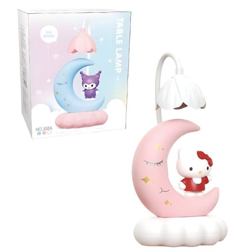 Дитяча настільна лампа Hello Kitty на місяці біла (352E) (2073659)