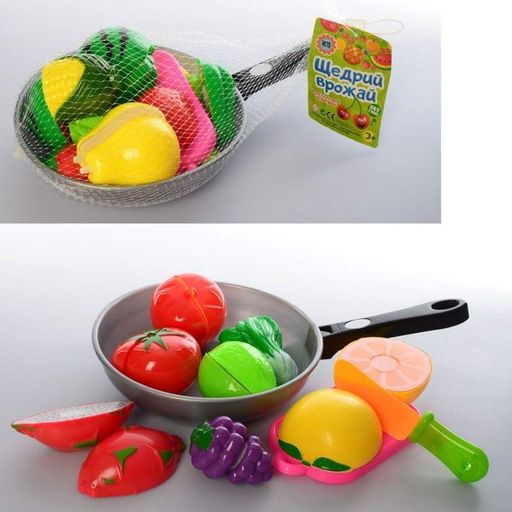 Игровой набор Продукты (3013 C) на липучке. Дощечка, ножик, в сковородке (2073888)