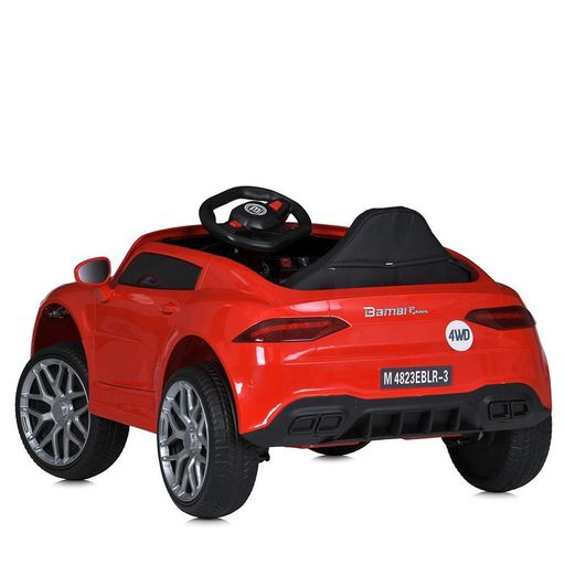 Детский электромобиль Bambi Racer с кожаным сиденьем, пультом 2.4G и амортизаторами, красного цвета (2074034)