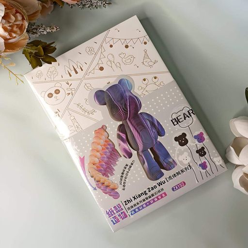 Конструктор картонний 3D-пазл Bearbrick синій (ZX-152) (2074041)