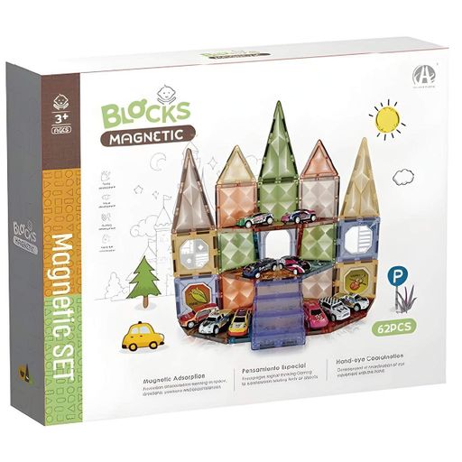 Конструктор магнитный Машинки DIY Magnetic Building Blocks на 62 детали (СН1192) (2074366)