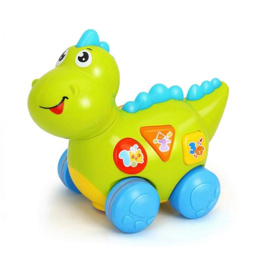 Музыкальный динозавр Huile Toys 6105 интерактивная игрушка ездящая со светом звуками и обучающими режимами (2074618)