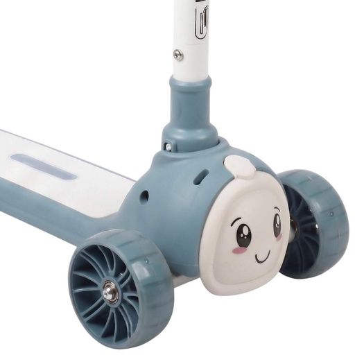 Трехколесный детский самокат Skyper LT-81476-01 со складным рулем и PU колесами, белый с голубым (2074749)