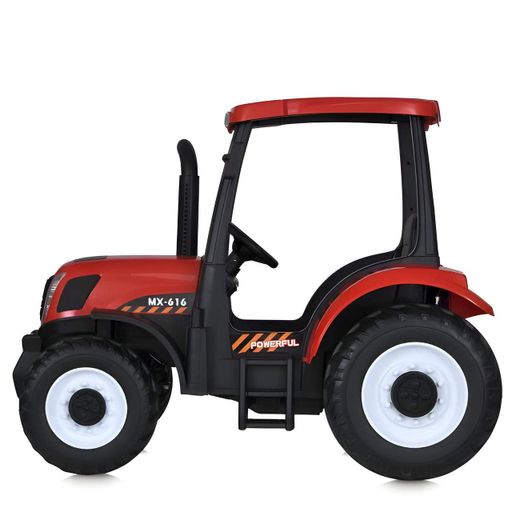 Детский электрокар-трактор, M 4643EBLR-3(24V), 2*12V10AH, EVA, TF, кожа, красный (2074801)