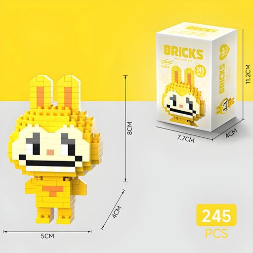 Детский конструктор Bricks Зайчик Лабубу желтый на 245 деталей (E3058) (2074897)