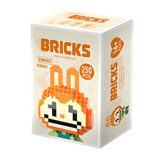 Детский конструктор Bricks Зайчик Лабубу оранжевый на 250 деталей (E3056) (2074901)