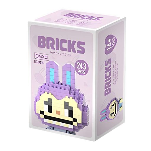 Дитячий конструктор Bricks Зайчик Лабубу бузковий на 243 деталі (E3054) (2074903)