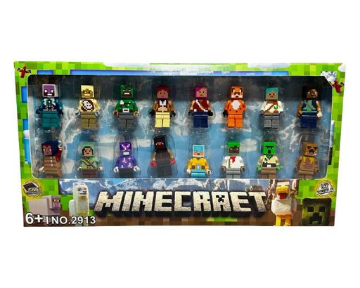 Набор игровых фигурок персонажи Minecraft 16 шт. с оружием (2913) (2074941)