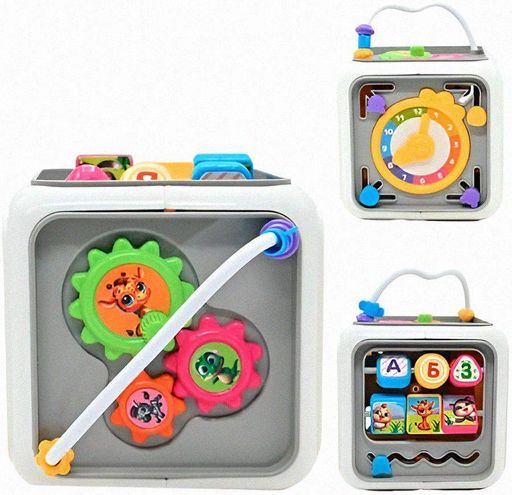 Музыкальный развивающий куб WToys 25462 – украинская озвучка, песни, сказки, загадки, стишки, звуки животных,цифры, подсветка , (2074988)