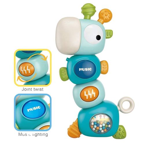 Развивающая музыкальная игрушка WToys 21622 «Жираф Веселун» для малышей, голубая (2075062)