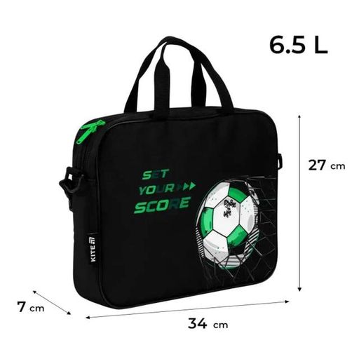 Шкільна сумка-портфель А4 Kite Football, текстильна сумка з ручками K26-589-2 (2075231)