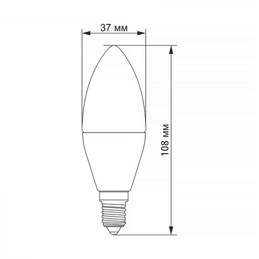 LED лампа VIDEX C37h 6W E14 4100K біле світло енергоефективна лампа для освітлення (2075302)