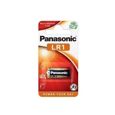 Батарейка Panasonic LR1 (N) 1.5V алкалінова, 1 шт, 12×30.2 мм – для пультів і сигналізацій (2075357)