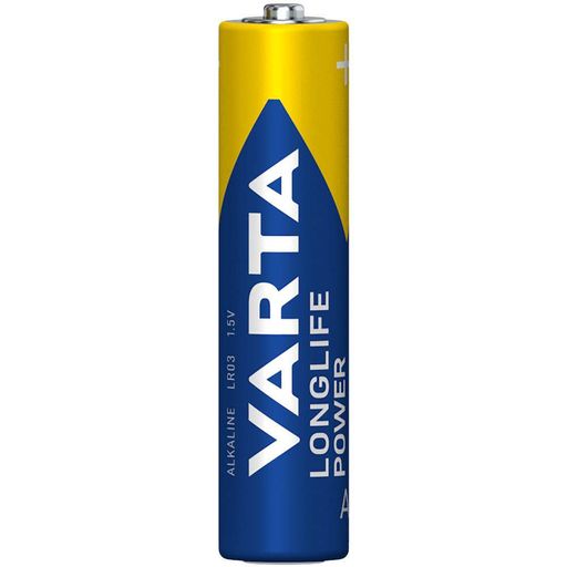 Батарейка AAA LR03 1.5V VARTA Longlife Power Alkaline 4шт – лужні батарейки для пультів, ліхтарів, іграшок (2075438)