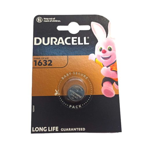 Duracell CR1632 літієва батарейка 3V 130mAh, D16×H3.2 мм, 1шт, Baby Secure Pack, довготривала робота (2075465)