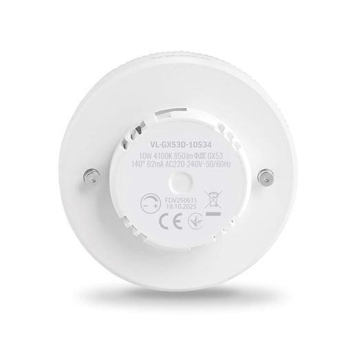 LED лампа VIDEX GX53 10W 4100K 220V димерна біле світло для освітлення інтер'єрів (2075480)