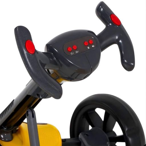 Детский электрокарт Bambi Kart M 6072EBR-6 желтый — с пультом, Bluetooth, музыкой и светом, EVA колёса, 35W (2075583)